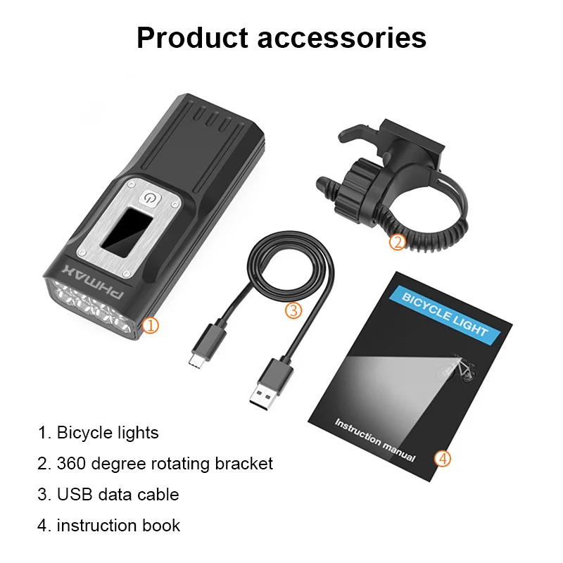 Фасветильник велосипедная Передняя 2000 лм с USB-зарядкой - купить по выгодной цене |