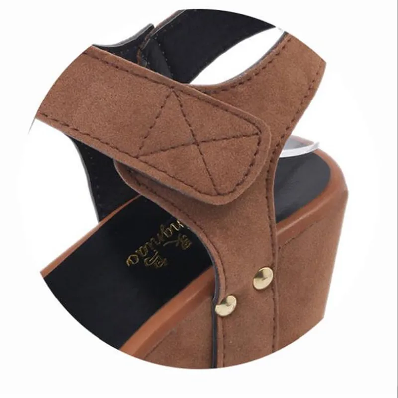 Suede Peep Toe Wedges High heels sandals women 2019 summer shoes woman Fashion Hook loop Platform Gladiator ladies female | Обувь