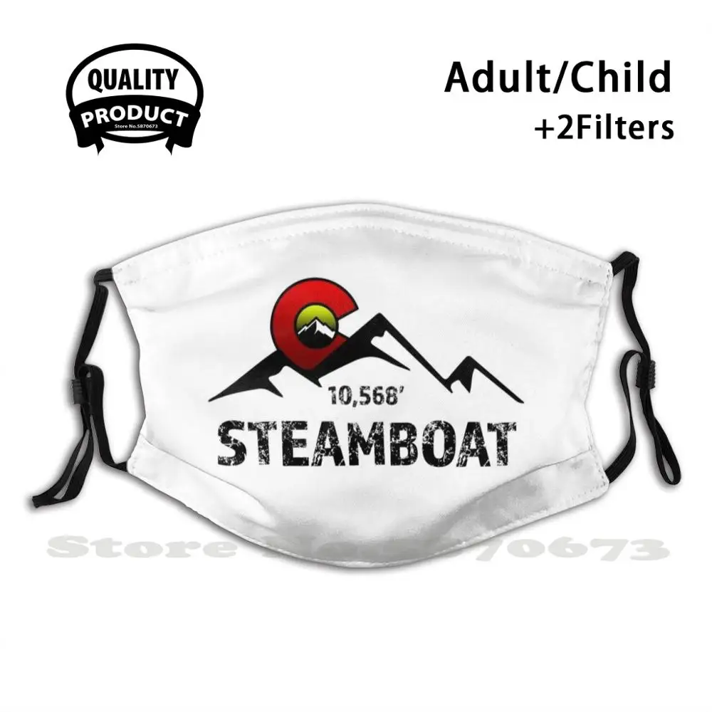 

Steamboat Springs Colorado Mountain Ski Snowboard Skiing Winter Park Hiking Mountain Gift Ideas Fashion Mouth Masks Filter