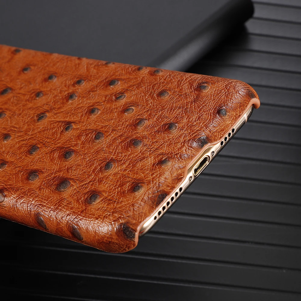 Роскошный чехол из натуральной кожи с узором страуса для iPhone12 iPhone 12 11 Pro XS Max 12Pro XR X