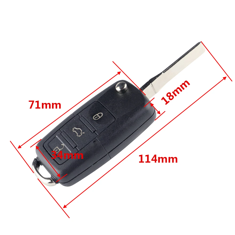 Складной автомобильный ключ с 3 кнопками сменный дистанционным переключением