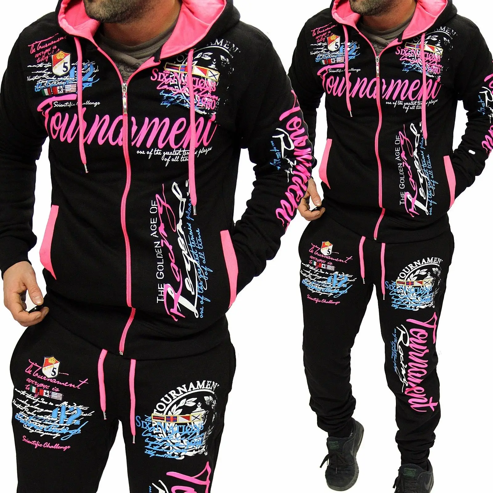 Бренд мужской спортивный костюм куртка с капюшоном s новый для мужчин Набор