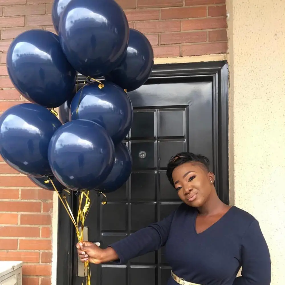 

15pcs 5/10/12inch Ink blue balloons dark blue latex balloon birthday wedding party decor Valentine's Day Inflatable Air Ball