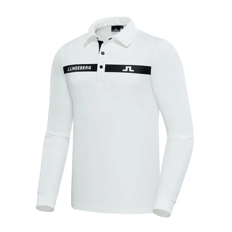 Men JL Golf Shirt Spring and Autumn solid color Clothes Long Sleeve Costume Quick-drying Breathable Jersey 2020 | Спорт и