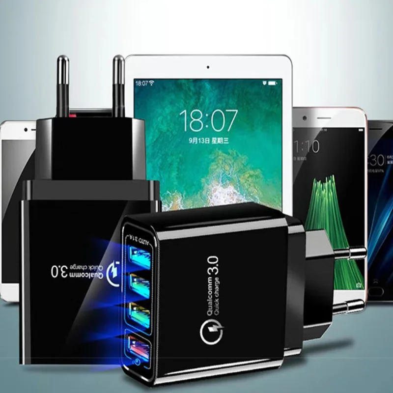 Зарядное устройство QC 3 0 USB для телефона iPhone 11 pro max X 8 7plus se 5s 6s XS быстрое настенное