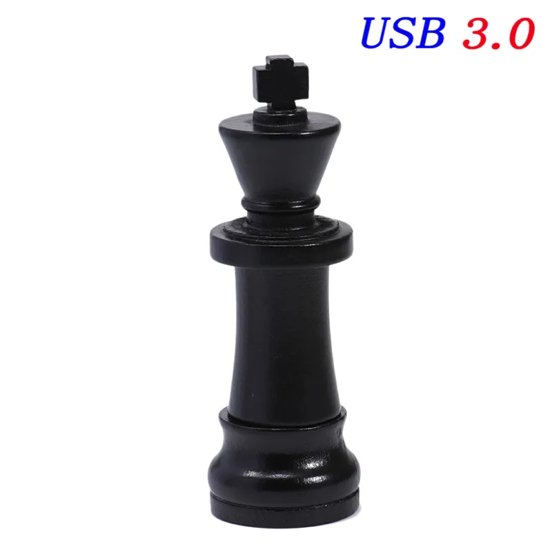 JASTER USB 3,0 деревянный международный шахматный USB флеш-накопитель 4 ГБ 16 ГБ 32 ГБ 64 ГБ логотип клиента свадебный подарок - Цвет: Black