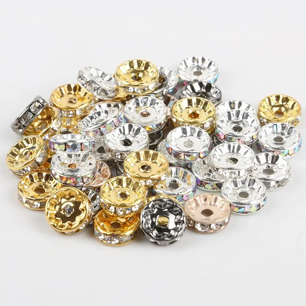 Круглые бусины Стразы 50 шт. 10 мм фурнитура для изготовления ювелирных изделий