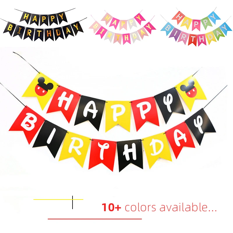 2 размера с головой Микки печатный фотографический баннер полный набор алфавит