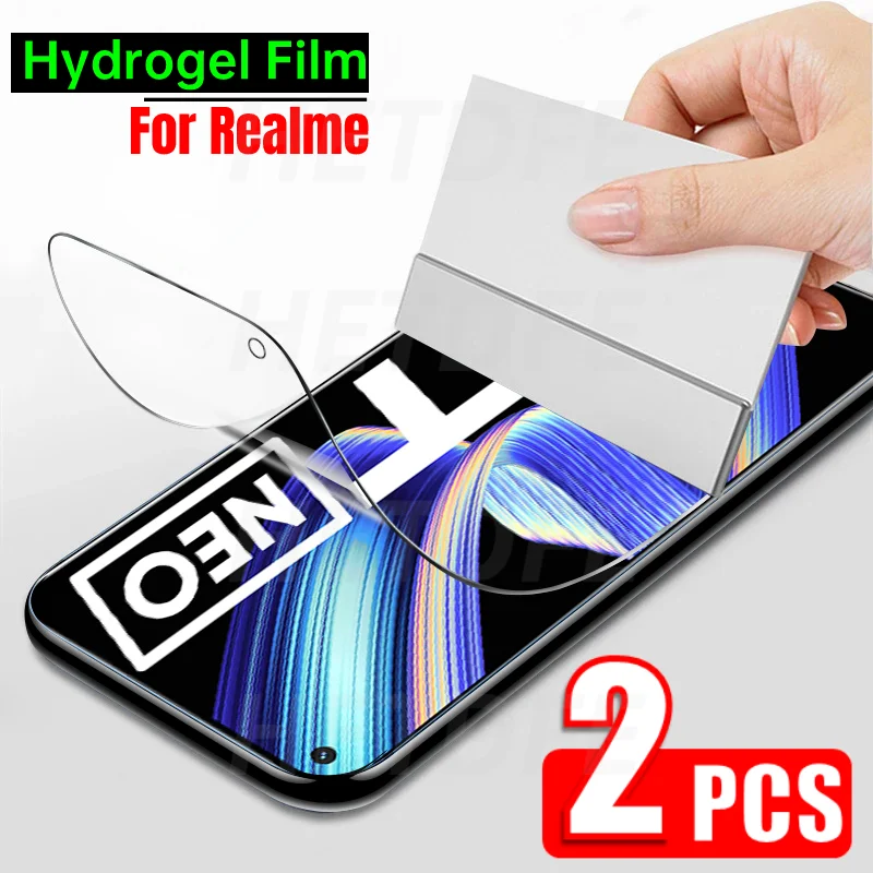 

2 Pcs Soft Hydrogel Film For Realme X XT X3 GT Neo Screen Protector Realme X2 X7 X50 Pro C3 C3i C21 C11 C15 Full Protective Film