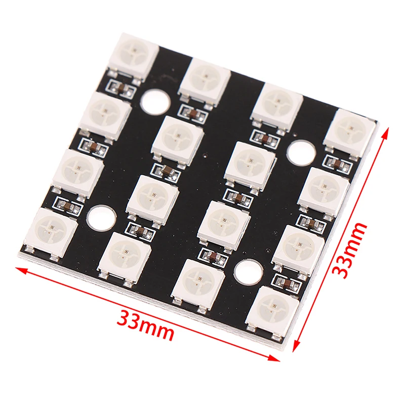 

New 1pcs CJMCU-2812 WS2812B-4*4Bit RGB LED Lamp Panel Module 5V 16Bit Rainbow LED Precise