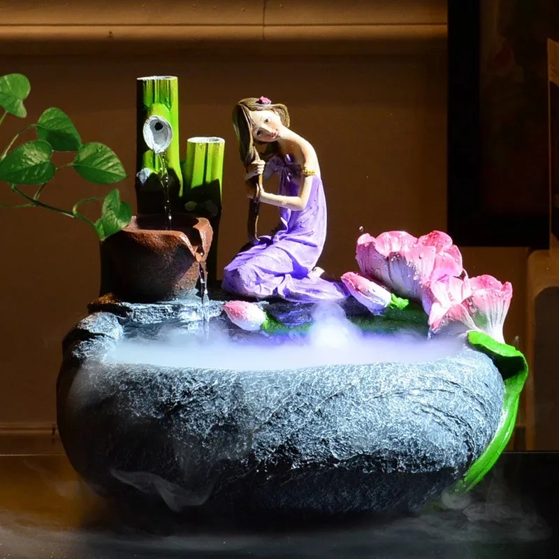 Фигурка сказочного фонтана из смолы поделки свадебный подарок комнатный водный