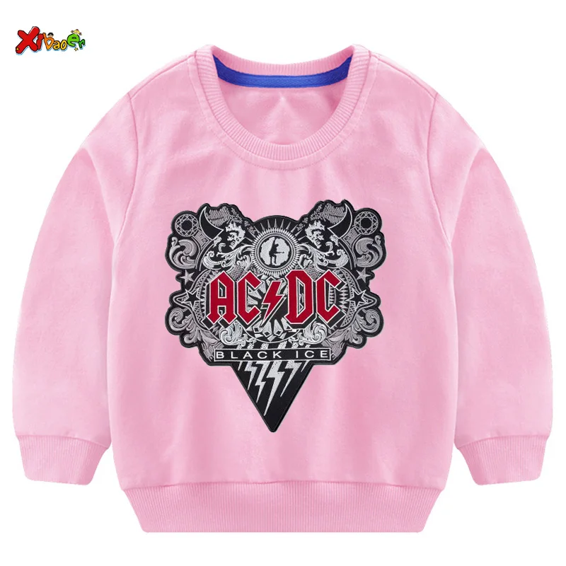 kids sweatshirts toddler boys sweatshirts autumn ACDC Kids fashion Sweatshirt white baby girl Cotton Pullover cute long sleeves - Цвет: sweatshirt pink