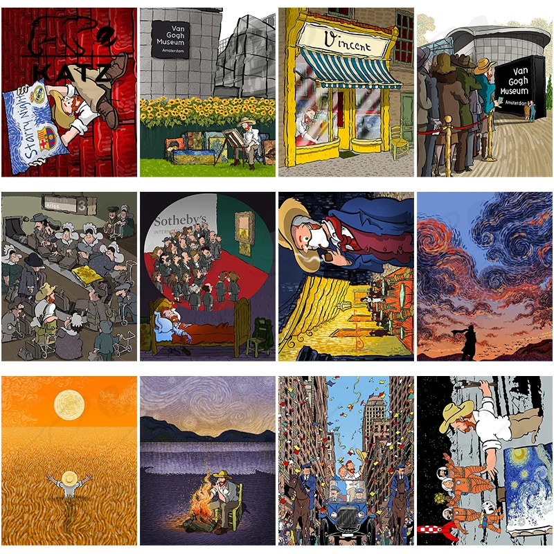 

Van Gogh Diamond Painting Cartoon Oil Painting Embroidery Crossing Diy Fairy Tale Mosaic Art Cross Stitch Home Decoration