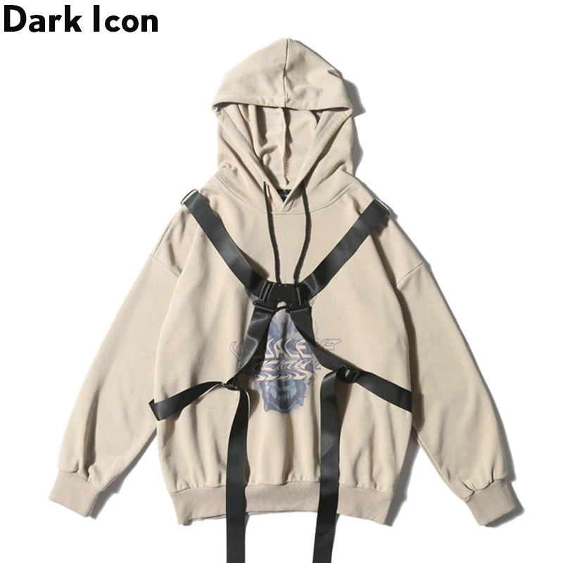 Толстовка с капюшоном Dark Icon толстовка в стиле хип хоп со съемной лентой