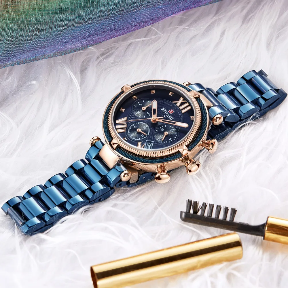 

REWARD Luxury Fashion Women Watches Waterproof Casual Quartz Ladys Watch for Woman Dress Ladies Wristwatches Relogio Feminino