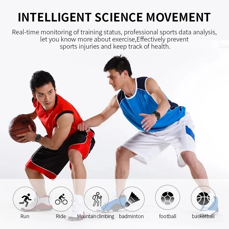 

LS Full Touch Heart Rate Blood Pressure Monitor Men Smartwatch Fitness Tracker Music Women Sport Weather Forecast Smart Watch