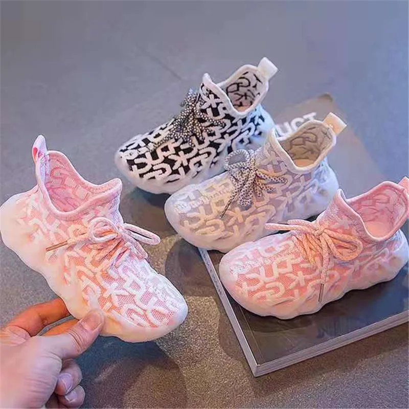 

Детские кроссовки для девочек и мальчиков, Модные дышащие, с мягкой подошвой, светильник кеды
