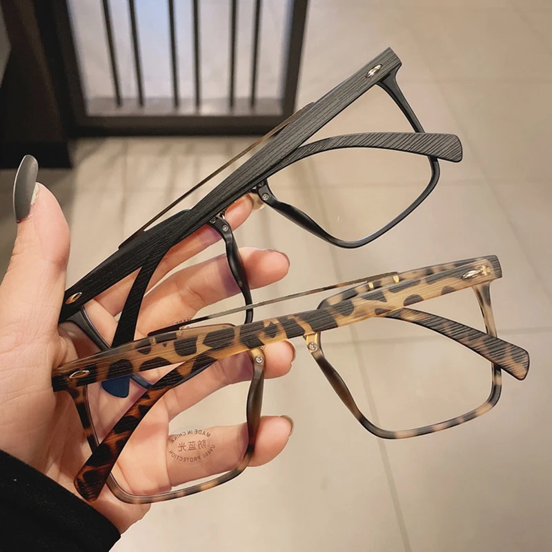 Мужские и женские очки SO &amp EI квадратная металлическая оправа с двойной