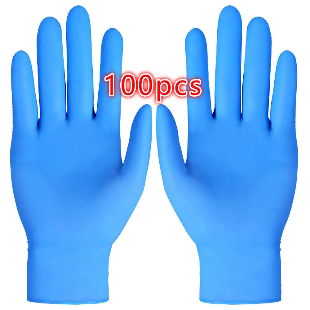 100 шт. одноразовые нитриловые перчатки из ПВХ износостойкие прочные нитриловой