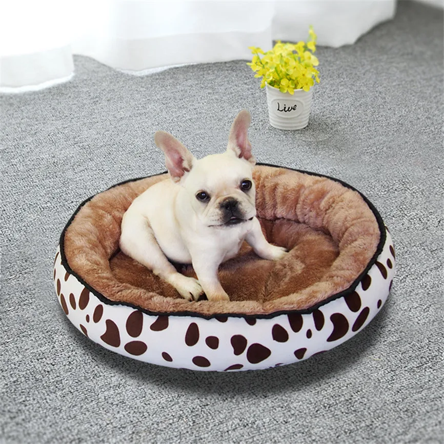 Длинная плюшевая супер мягкая кровать для питомцев круглая собак и кошек зимний