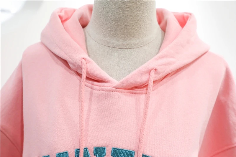 

Girls' Hooded Drawstring Spring and Autumn Sweatshirt Female 2021 New Korean Loose Letter Jacket Hoodies Pink Tops
