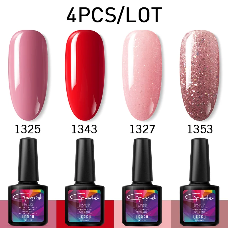 Modelones, 4 шт./лот, розовый цвет, серия, УФ-гель для ногтей, блеск для ногтей, Гель-лак для ногтей, Полупостоянный салонный светодиодный лак для ногтей