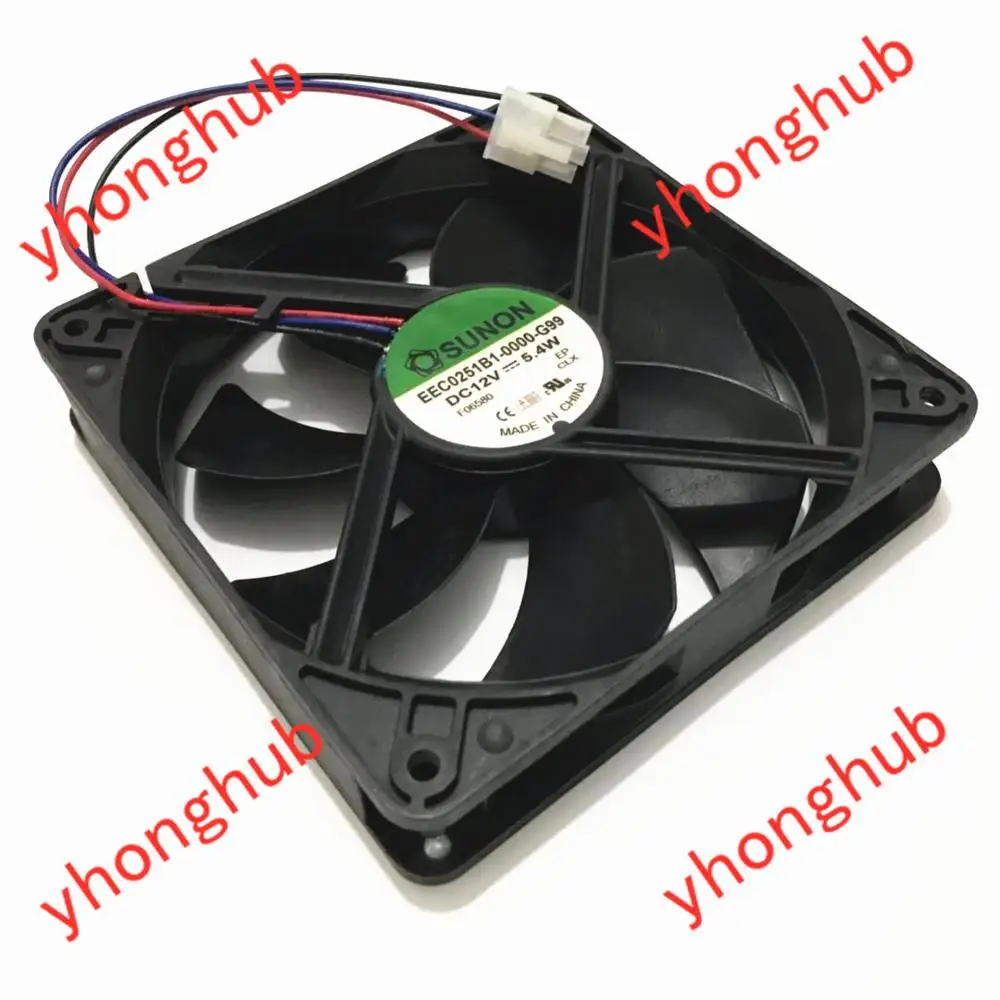 SUNON EEC0251B1 0000 G99 Сервер охлаждающий вентилятор AC/DC 12V 5 4 W 120x120x25 мм 3 провода|fan dc|square