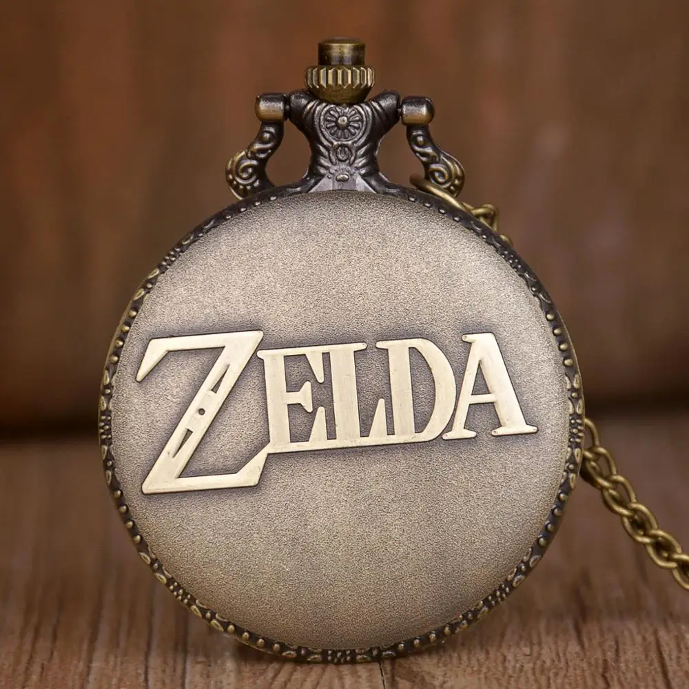 Бронзовый/черный кварцевые карманные часы Аналоговые в виде кулона Цепочки и