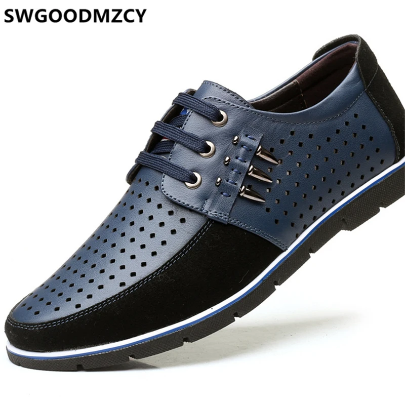 Summer Shoes Leather Casual Men Fashion Mens Designer Big Size Chaussures Hommes En Cuir Luxe Sepatu Kulit Pria | Обувь