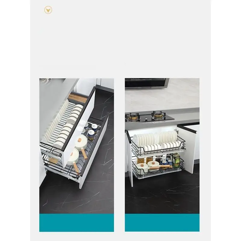 

Cupboard Cucina and Keuken Organizador Cocina Dish Rack Stainless Steel Organizer Cuisine Cozinha Kitchen Cabinet Storage Basket