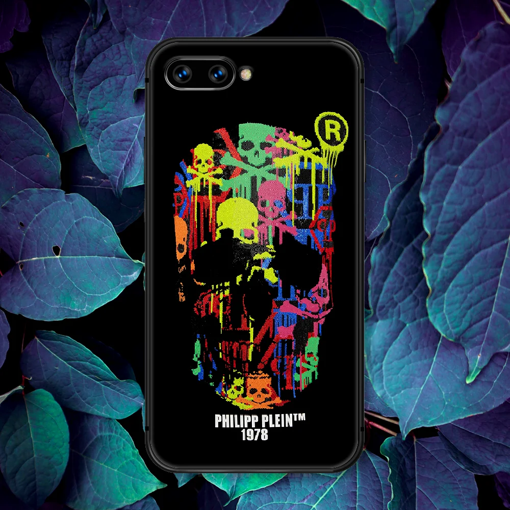 

Qp Philipp Trend Brand Skull Phone Case For Huawei Honor 6A 7A 7C 8 8A 8X 9 9X 10 10i 20 Lite Pro Play black Funda 3D Cell