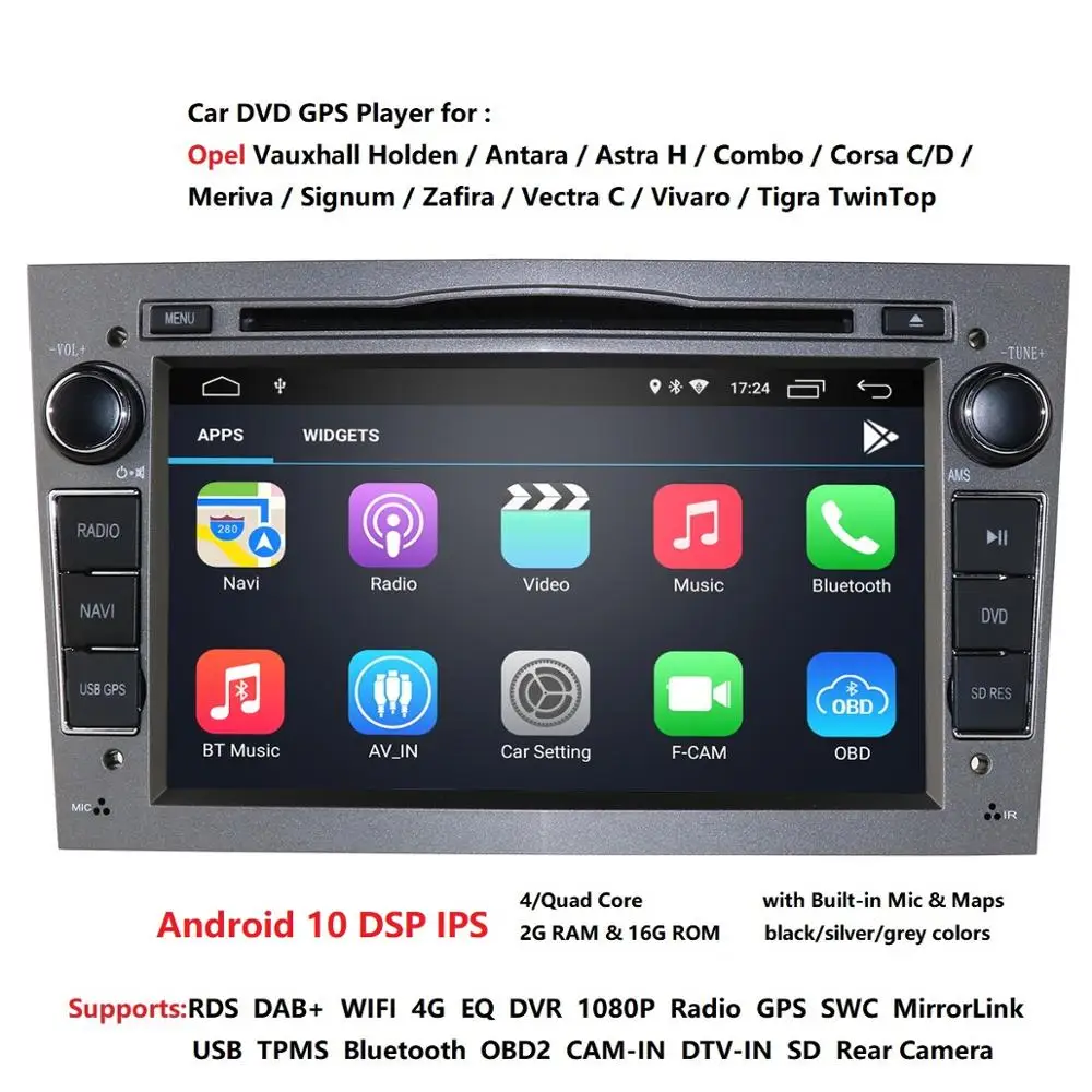 2 Din Android 10 автомобильный DVD плеер GPS для Opel Vauxhall Astra Meriva Vectra Antara Zafira Corsa Agila 7 &quotGPS