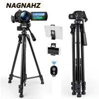 55inch travel tripod camera mobile phones stand aluminum portbale tripode for iphone canon sony video cameras with phone holders