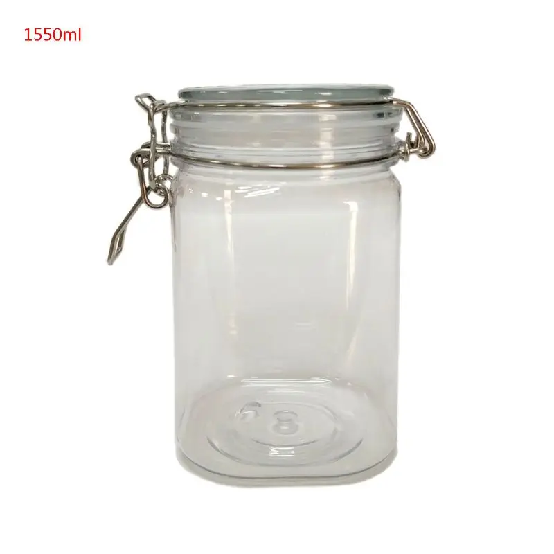 1550 мл пластиковая квадратная прищепка верхняя банка для хранения с герметичной