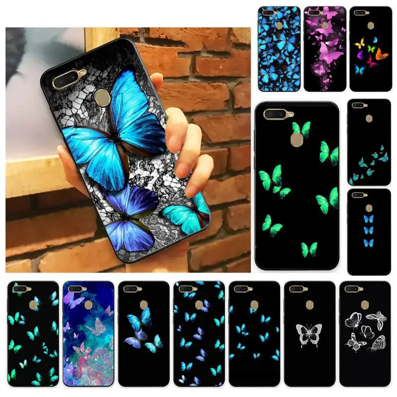 

Cute Animal Butterfly Pattern Phone Case For Oppo A9 Realme C3 6Pro Coque For vivo Y91C Y17 Y19 Back Cover