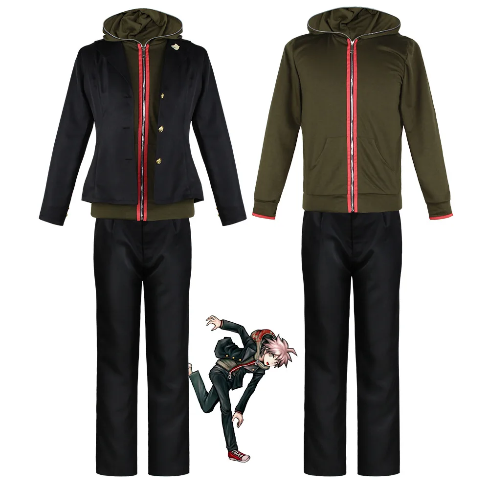 

Men Adult JP Anime Makoto Naegi Jacket Hoodie Halloween Cosplay Costumes Party Role Playing Dress Up Outfit Carnival Suit