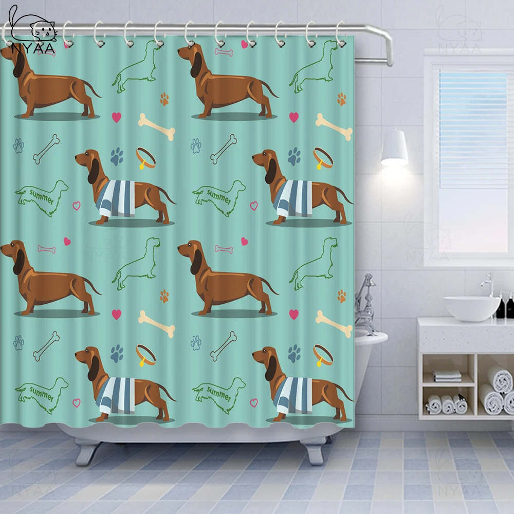 Водонепроницаемая шторка для ванны с рисунком французской собаки из мультфильма