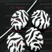 fashion oval zebra striped loose diy resin beads with middle hole 2319mm 20 pieces ab1034