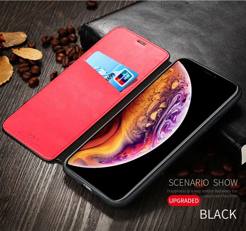 X-Level держатель карты кожаные флип-Чехлы для iPhone11 Pro XS Max XR X 8 8 6 6S 7 Plus ультра тонкий бизнес-Чехол-оболочка
