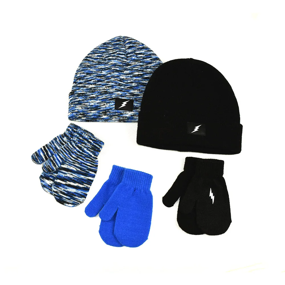 Детская зимняя Симпатичная теплая вязаная шапка с перчатками для детей 1 6 лет