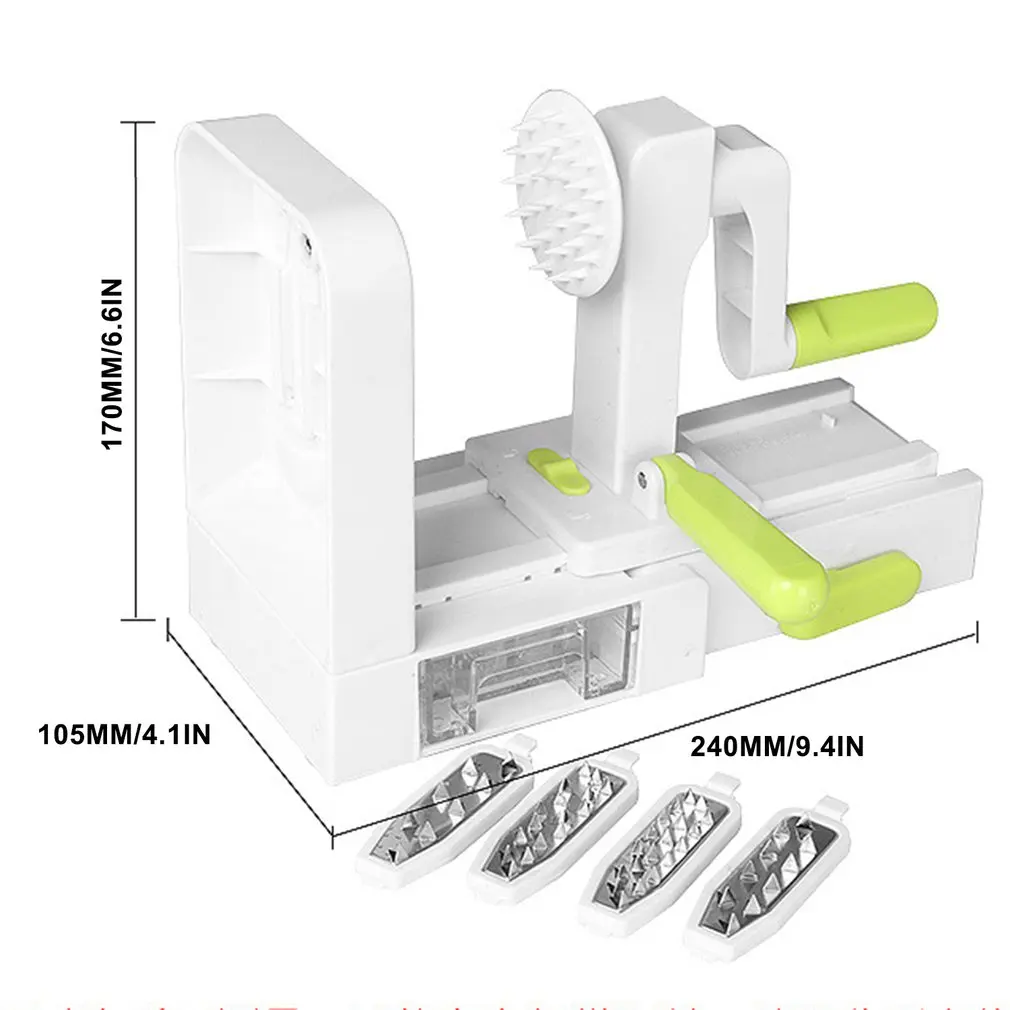 

Five-in-one Manual Fruit And Vegetable Spiral Durable Shredder Fancy Wobble Plate Cutter Grater Shredder
