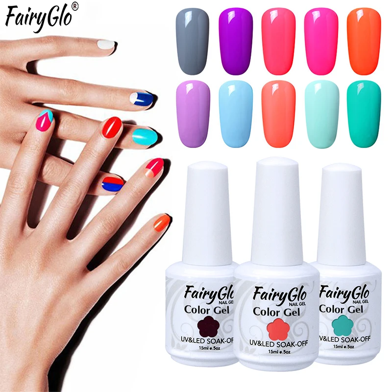 FairyGlo 15 мл Гель-лак для ногтей краска полупостоянные ногти художественный