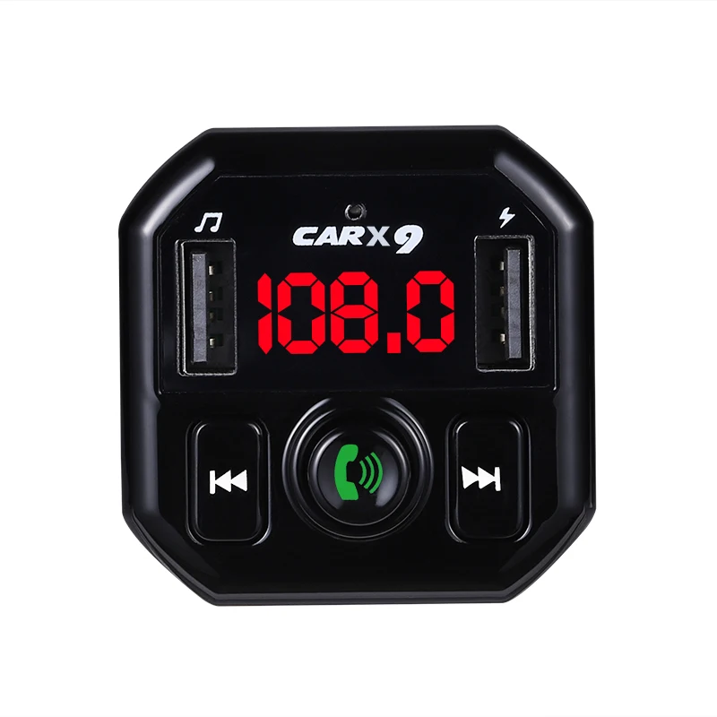 

Car Charger Quick Bluetooth Version 5.0 FM Transmitter Car Player Kit Card With QC 3.0 Dual USB Voltmeter & AUX IN/OUT DC 12/24V