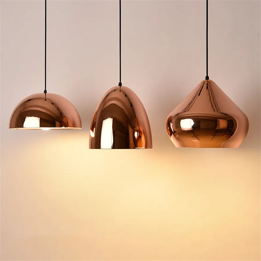

Thrisdar E27 Nordic Luxury Pendant Lights Rose Gold Mirror Pendant Lamp Restaurant Bar Living Room Hotel Bar Hanging Light