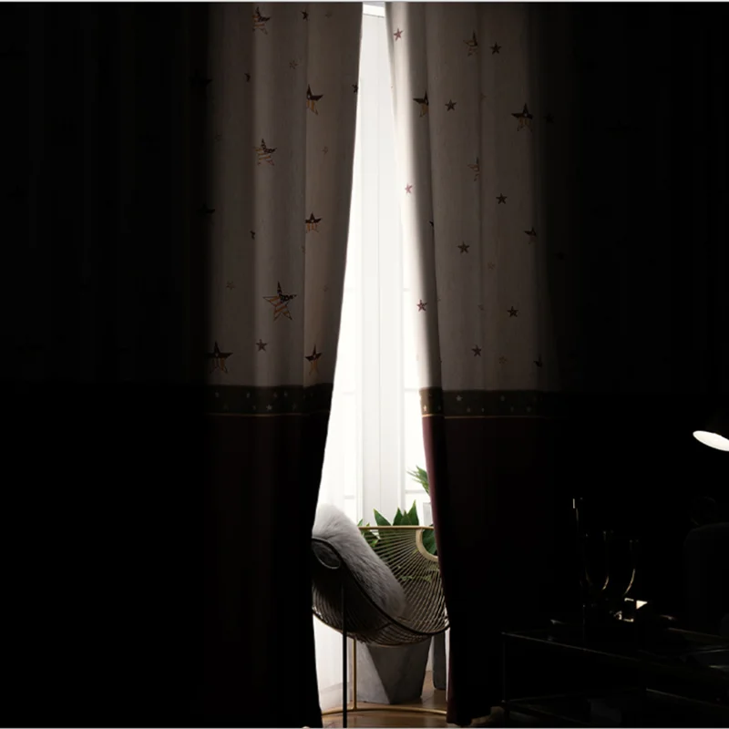 Льняные затемняющие шторы для гостиной спальни с рисунком звезд и девушек окна