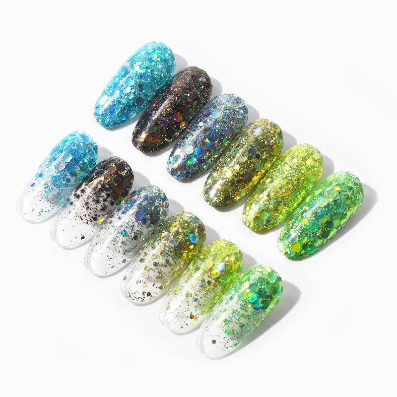

6pcs Nail Makeup Diamond Powder Nail Art Design Glitter Sparkle Sequin Laser Nail Powder