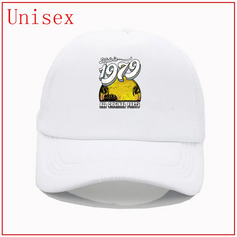 Made in 1979 All Original Parts white women baseball cap Fashion Brands sun hat with plastic shield Snapback | Аксессуары для