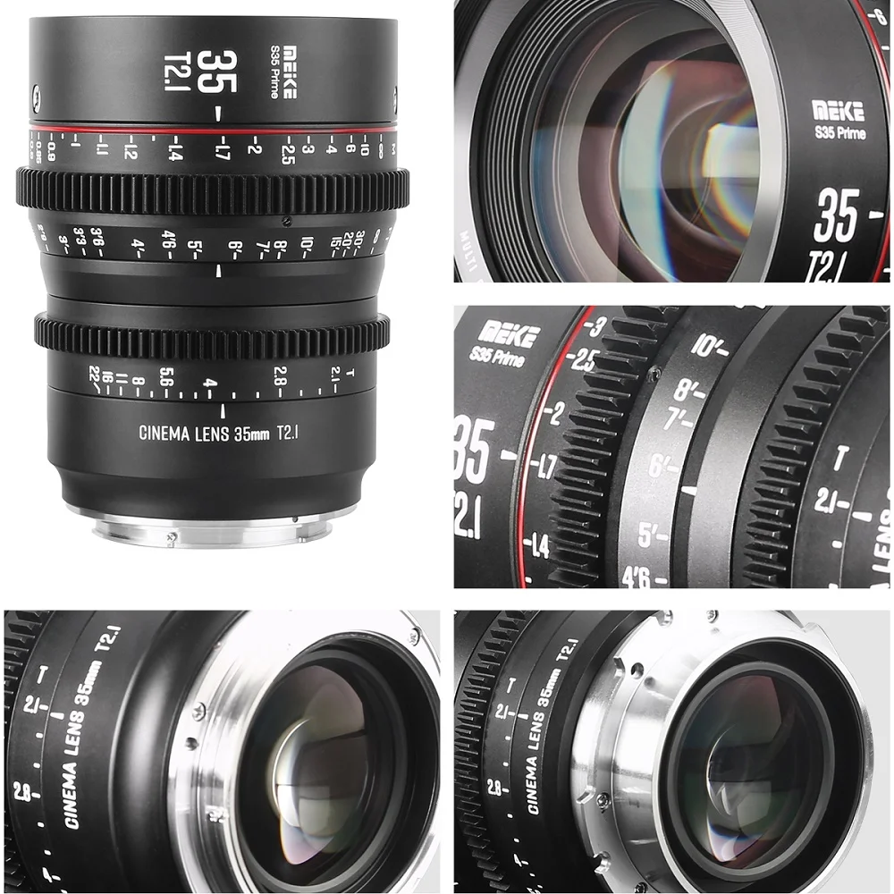 Мейк 35мм T2.1 Ручной фокус Широкоугольный фиксированный кинообъектив S35 для Canon EF Mount EOS C100 Mark II III C200 3100 on.
