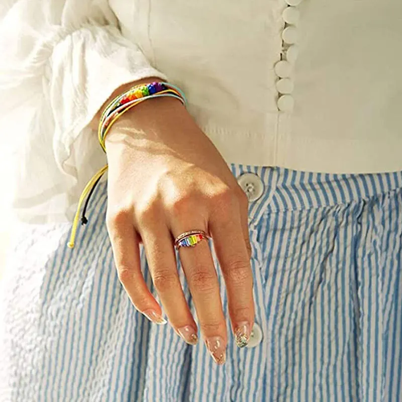 

Korean Rainbow Crown Micro-Inlaid Zircon Ring Exaggerated Fashion Trend Index Finger Ring Open Rings For Women Jewelry