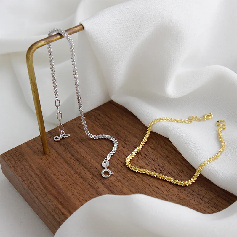 

100% 925 стерлингового серебра браслет для женщин из блестящего золотого Цвет мини патронов браслет, шикарный СВАДЕБНЫЙ браслеты серебряные ю...